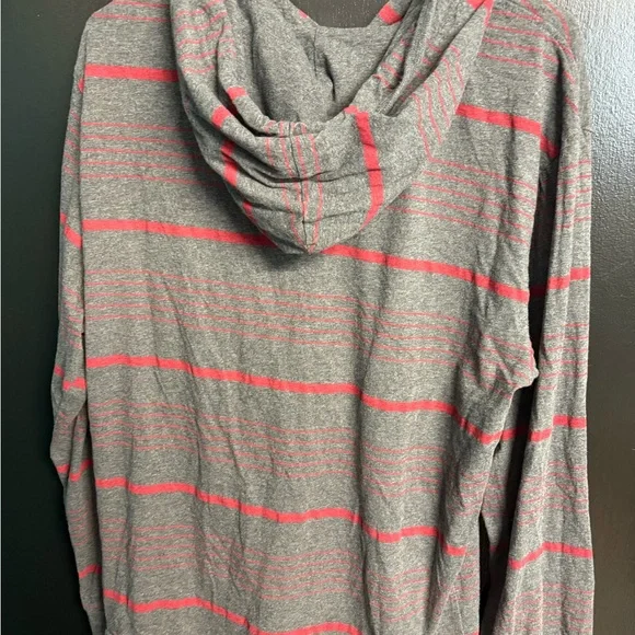 DC Heather Gray and Red Striped Pullover - Picture 2 of 2